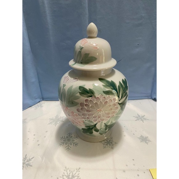 Vtg Hand Painted Ginger Jar Urn w/Lid Andrea by Sedek - Picture 1 of 7